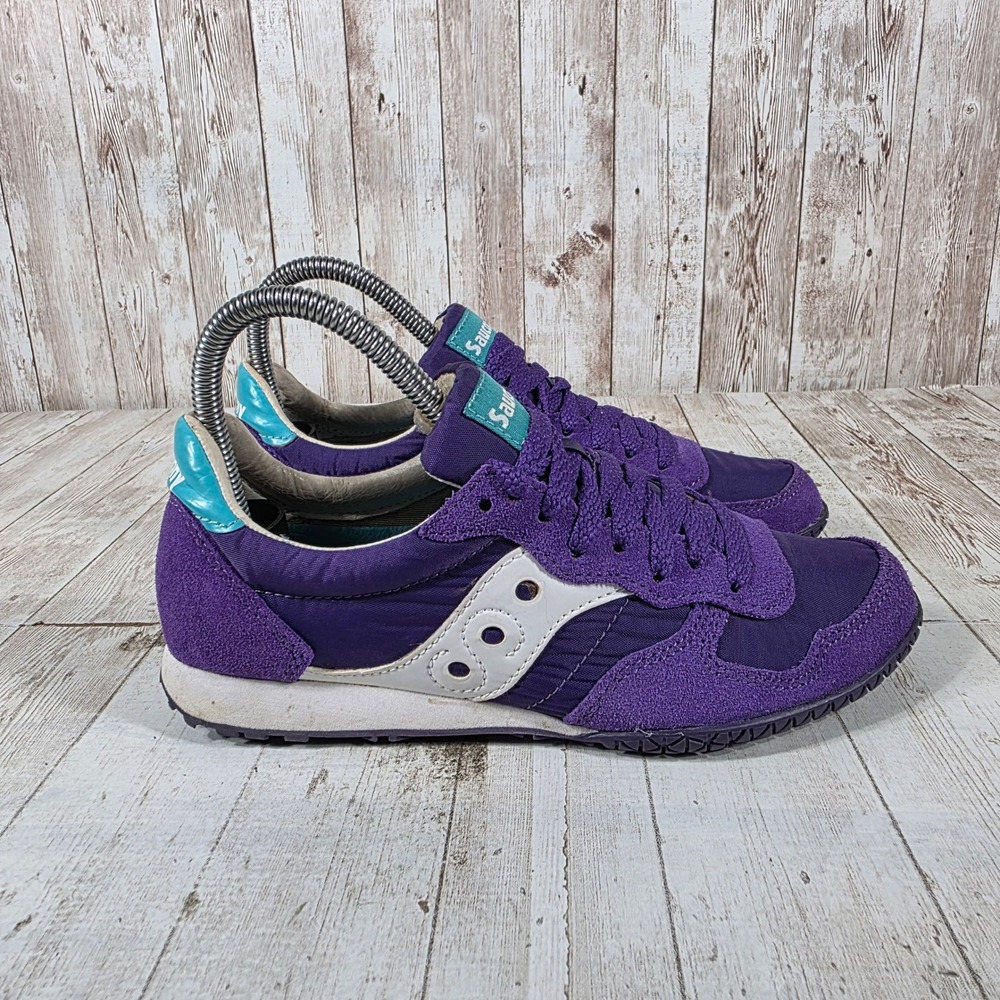 Saucony Bullet Women Purple White Teal Retro Low Top Sneakers S1943-114 Size 6.5